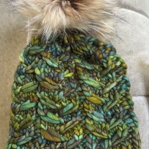 Chunky Knit Beanie made with Malabringo Rasta Merino wool color Arequita